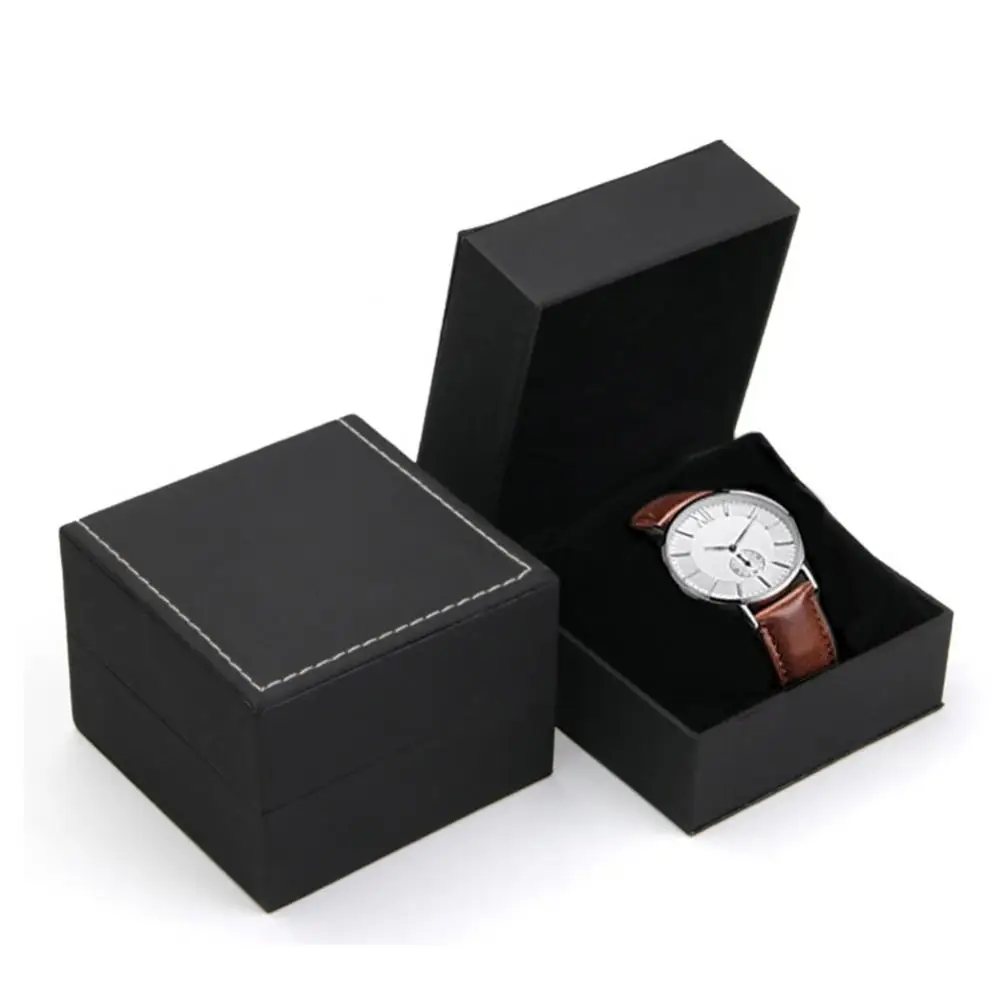 HOT ！！！ Dustproof Faux Leather Watch Storage Box Jewelry Display Case Organizer Gift