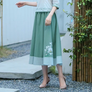

Fashion 2019 New Loose Ethnic Style Mid-calf Skirts Casual Brief Korean Summer Skirt Vintage A-line Ladies Skirts