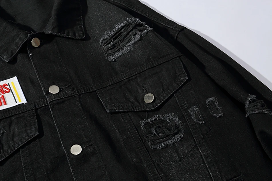 Мужская джинсовая куртка с вышитыми буквами в стиле хип-хоп Chaqueta Hombre, куртка-бомбер Harajuku, уличная Мужская джинсовая куртка, ветровка