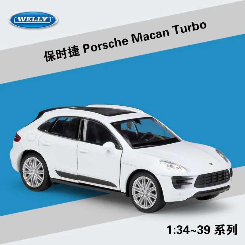 Welly 1:36 моделирование металлическая модель грузовика игрушка для Porsche Macan Turbo SVU игрушечная машинка из сплава модель с функцией вытяжки для детей подарок - Цвет: Белый
