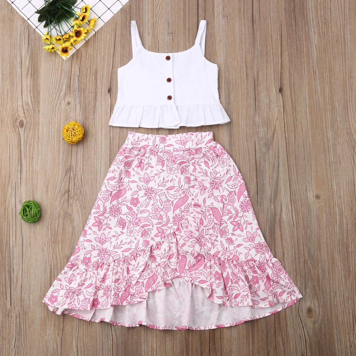 crop top with long skirt for baby girl