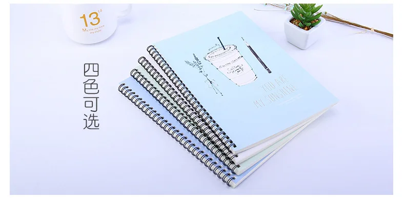 Deli L A5 60-03 Color Coil Notebook A5 Notepad 60 Page Laptop Students Practice Book Office Supplies