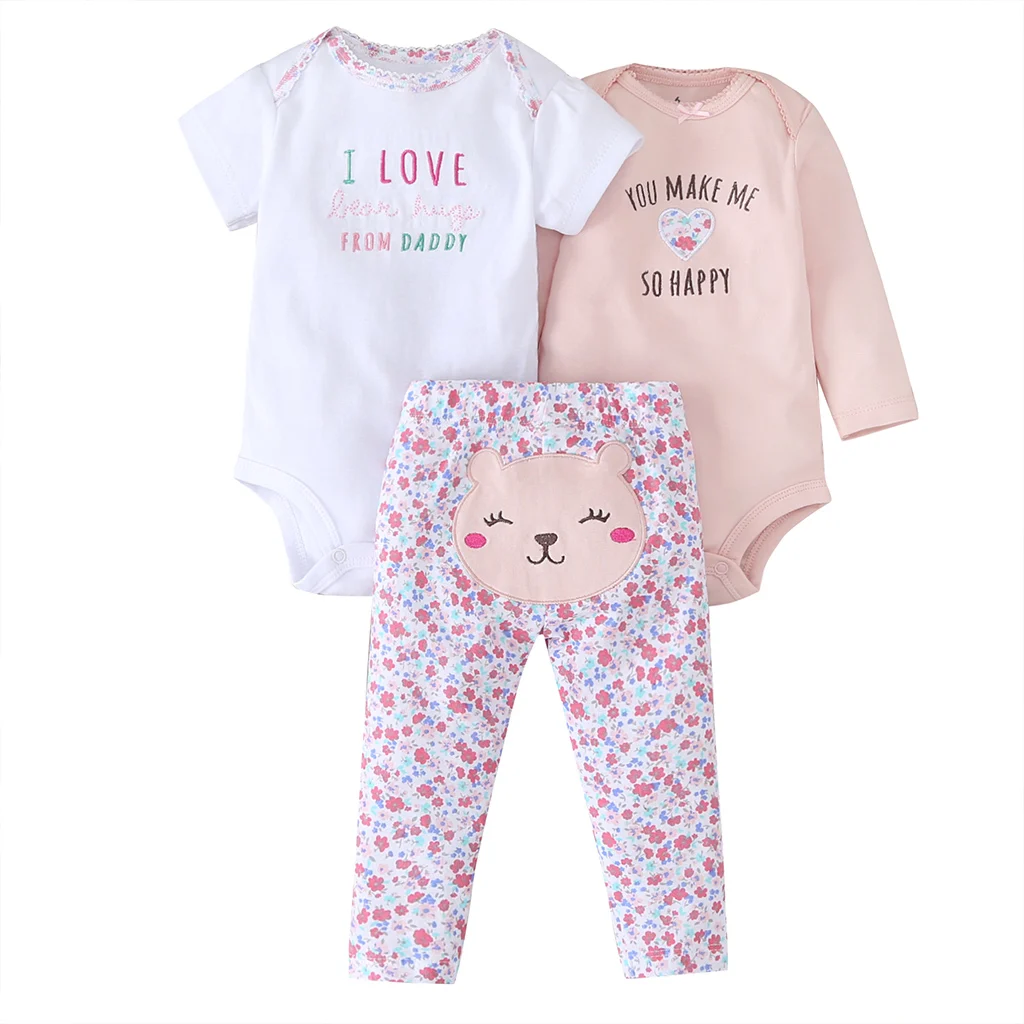 Baby Boy Girl Clothes Set Fashion 2021 Newborn Infant Clothing Cartoon Animal Print Long Sleeve Romper+Pant Spring Summer Outfit newborn baby clothing set