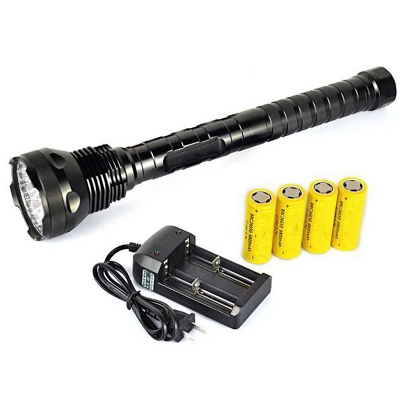 

Ultra Bright 18000LM 15*XM-L T6 LED Flashlight Waterproof 5 Mode Torch Light Lamp Camping Lantern with 26650 Battery+Charger