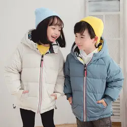 Национальный стандарт 90, Детская куртка на пуху Двусторонняя камуфляжная одежда для мальчиков и девочек новый стиль K