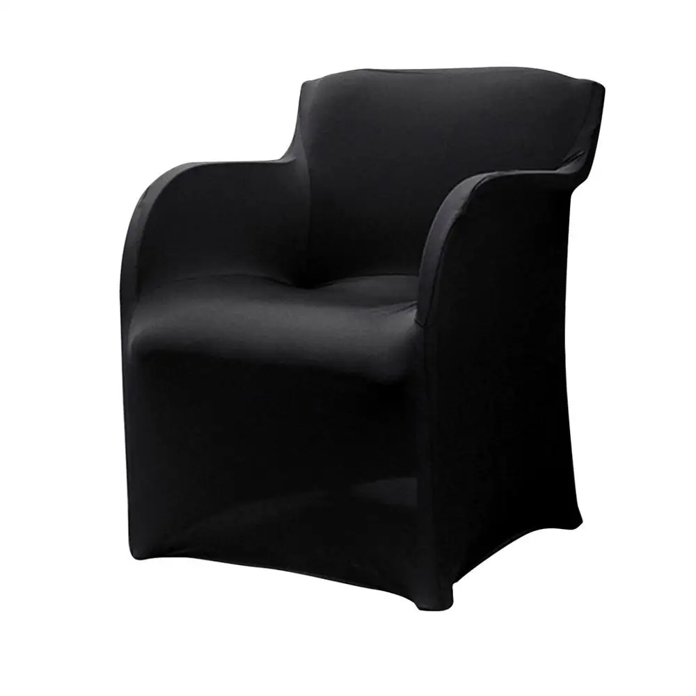 Растягивающиеся Чехлы для стула, спандекс, чехлы для стула для свадебной вечеринки, чехлы для стула - Цвет: Black