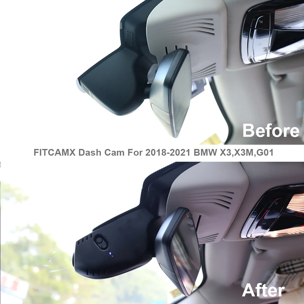 BMW X3/iX3/X3M G01 2018-2024용 Fitcamx 4K 대시 캠, UHD 차량용 카메라, 루프 녹화, 간편한 설치, WDR, 내장 WiFi