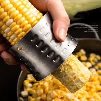

Easy Corn Stripper Kitchen Gadgets Stainless Steel Corn Cob Cutter Remover Round Corn Kerneler Peeler Cooking Tools Accessories