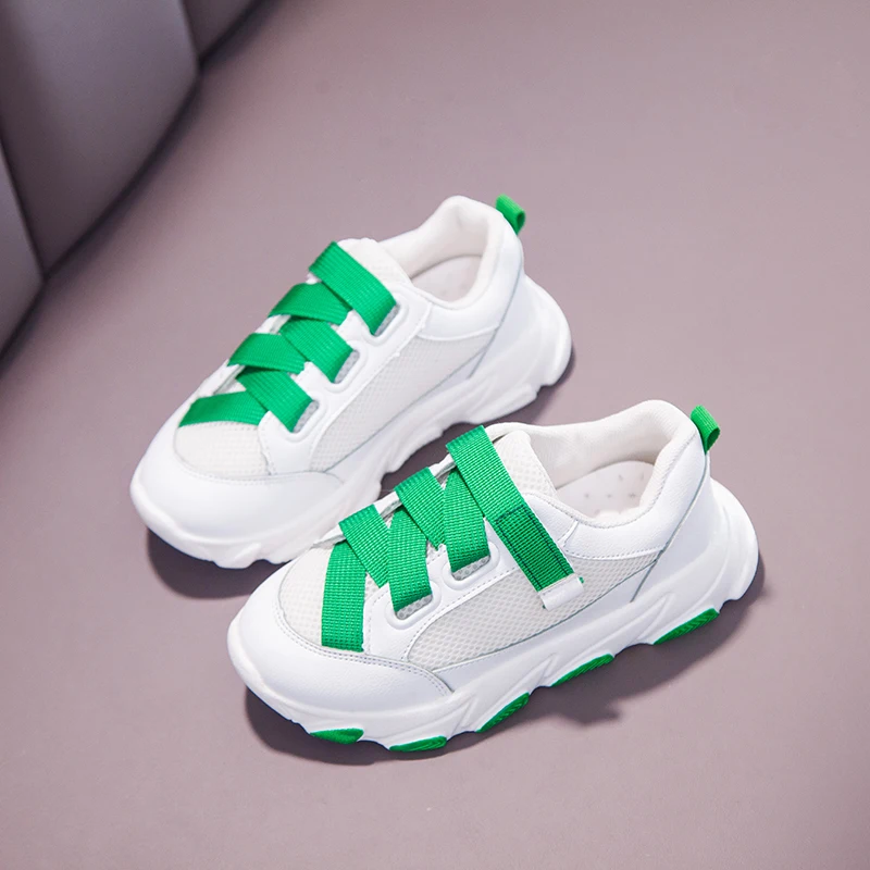 Boys Sneakers Child Student Sports Running Shoes for Girls Teenager Leisure Shoes Mesh Breathable Damping SC075