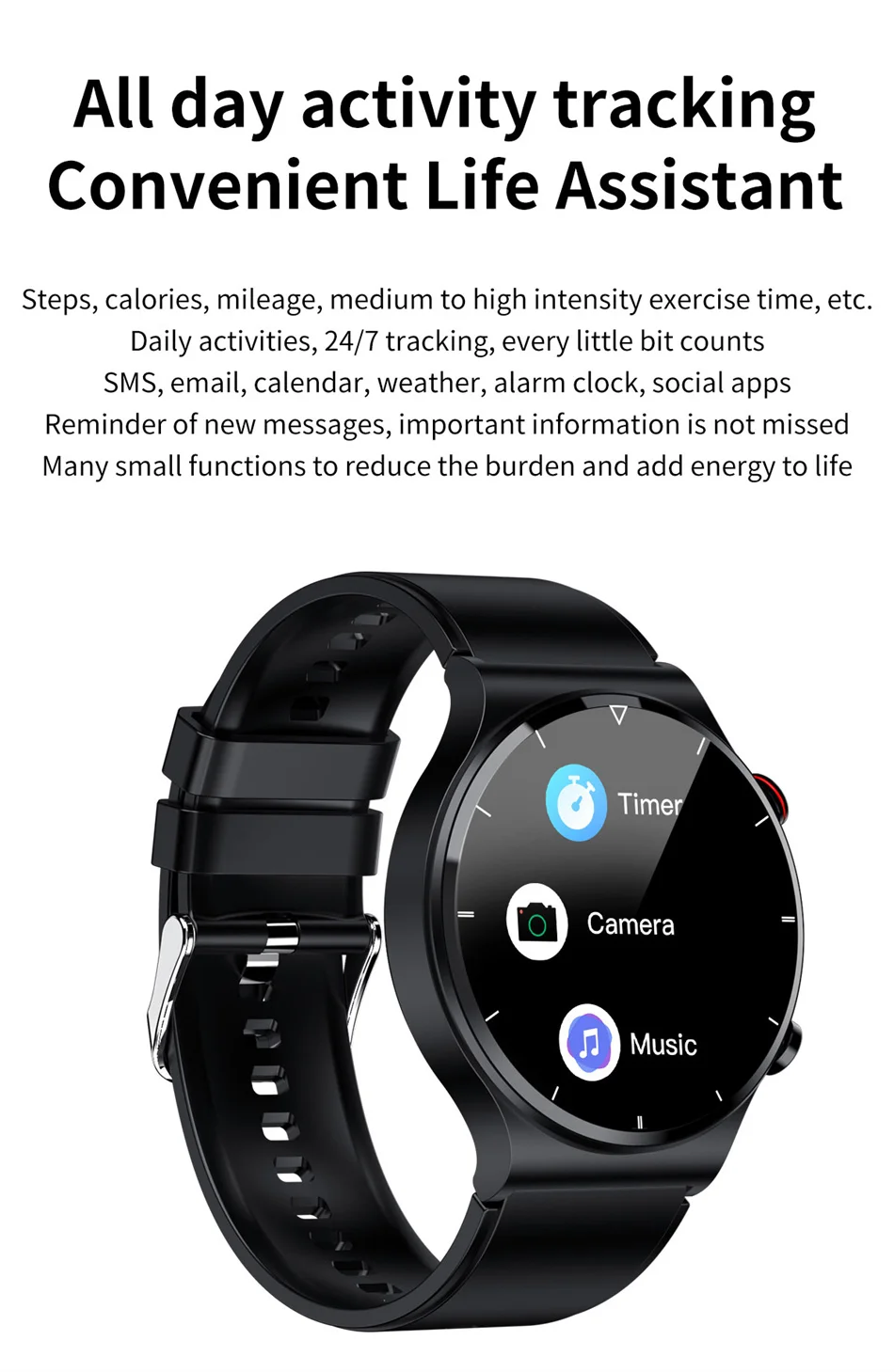 New Health Smart Watch Mens Blood Pressure Heart Rate ECG Watches Waterproof Sport Fitness Tracker Smartwatch For Huawei Xiaomi
