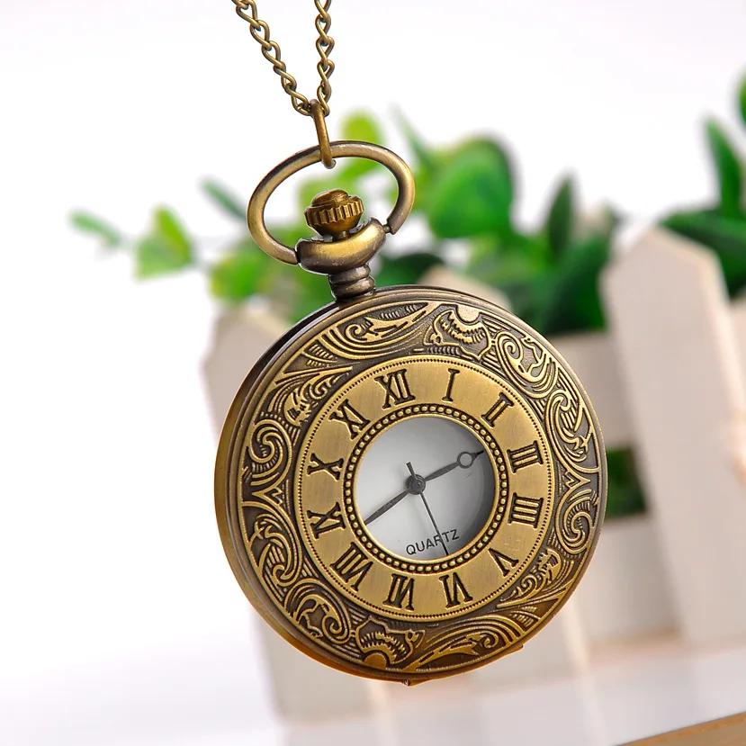 

Europe And America Genuine Product Women's Pocket Watch Versatile Casual Women's Fashion Long Chain Pocket Watch Retro Rome Patt