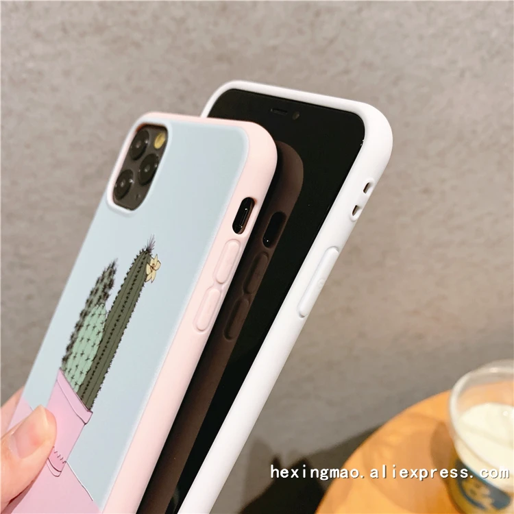 Карамельный цвет полосатый чехол для телефона в форме кактуса для iphone 11promax XR XSMAX чехол для iphone 6 7 8 Plus Мягкий ТПУ Стильный чехол s