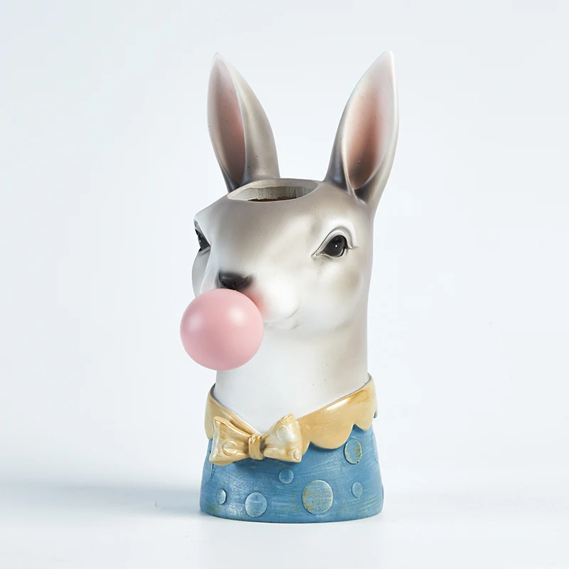 Sir Rabbit В скандинавском стиле жираф зебра панда полярный медведь животные дуя жевательная резинка Цветочный Горшок детский сад креативное внутреннее украшение - Цвет: Sir Rabbit