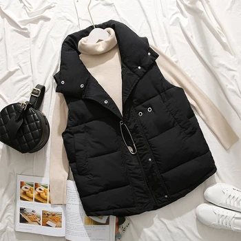 

Winter Casual Cotton Vest Women Fashion 2019 new Autumn Winter Warm Coat Woman Ladies Waistcoat Slim Standing collar vest