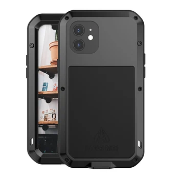 

Luxury 360 Full Body Protective Case For iPhone 12 Phone Heavy Duty Rugged Doom Shockproof Aluminum Metal Armor Cover iPhone12