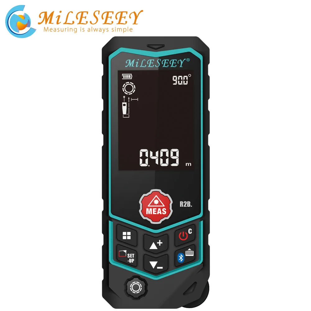 Mileseey R2/R2B Laser Rangefinder Laser Range Finder Tape Measure Roulette with Wheel Laser line lev