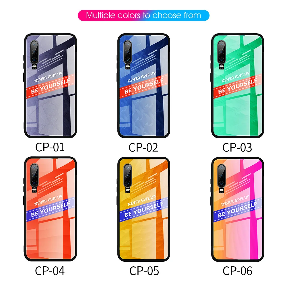 Для huawei P30 Lite mate 30 Lite Nova 5 Pro Nova 5i Y9 Y9 Prime mate 20 NEVER GIVE UP слова Вдохновленный стеклянный Капа
