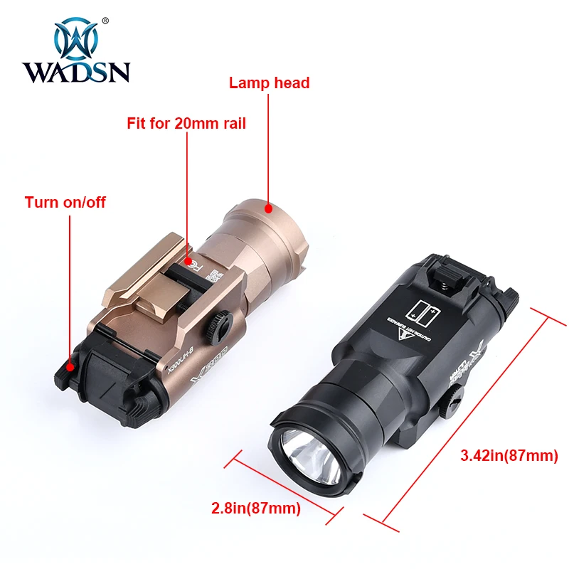 WADSN - LAMPE TYPE X300 POUR PISTOLET - Airsoft Direct Factory