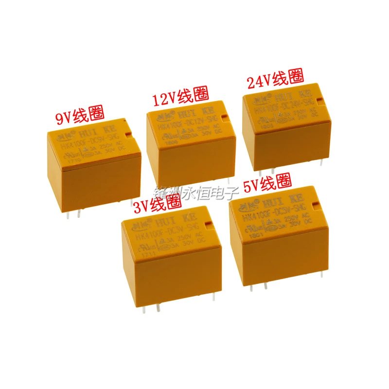 50 шт./лот Сигнальное реле HK4100F-DC3V DC5V DC6V DC9V DC12V DC24V-SHG 3A 250VAC 6PIN | Обустройство дома