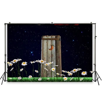 

HUAYI White Small daisies Grass With Starry night view Backgorund Photography Natural Scene Photoshoot Photography Props D-5459