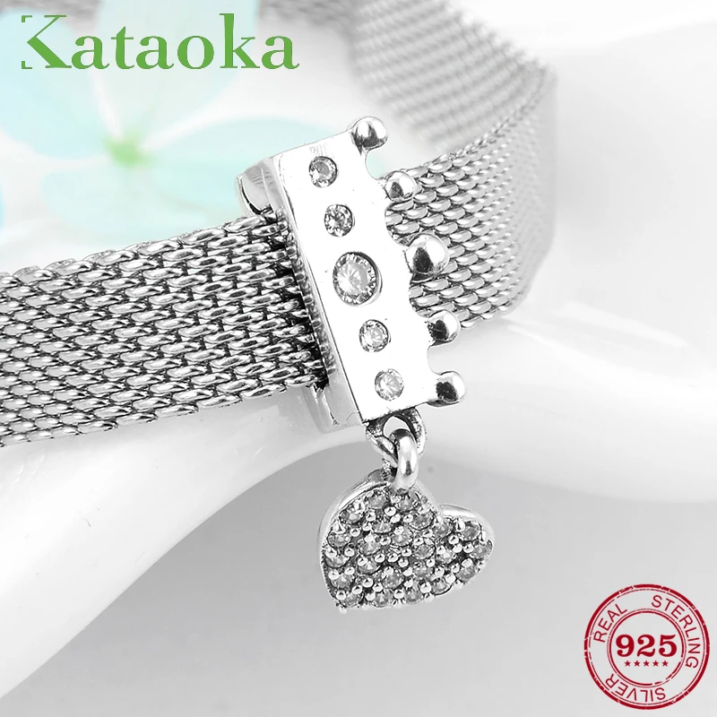 

Princess crown and Heart High quality 925 Sterling Silver Clips beads Fit Original reflexions Bracelet Charms Jewelry making