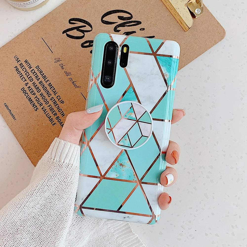 Гальванический мраморный чехол для телефона huawei P20 P30 Pro Lite mate 20 30Pro Lite откидная Гибкая мягкая задняя крышка - Цвет: PS2