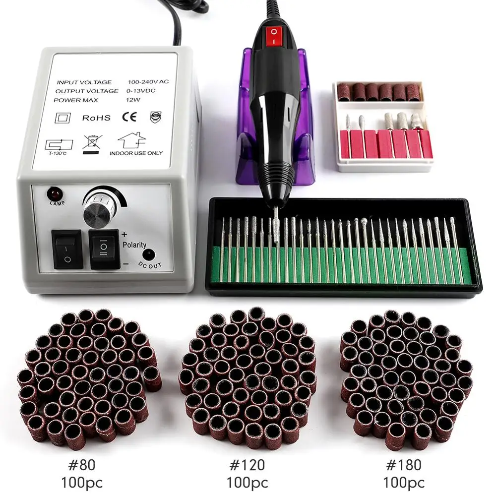 

Professional 20000 RPM Electric Drill Sander Set Sander Pottery Tools Nail Manicure Pedicure File Nail Drill Set Multiple Uses