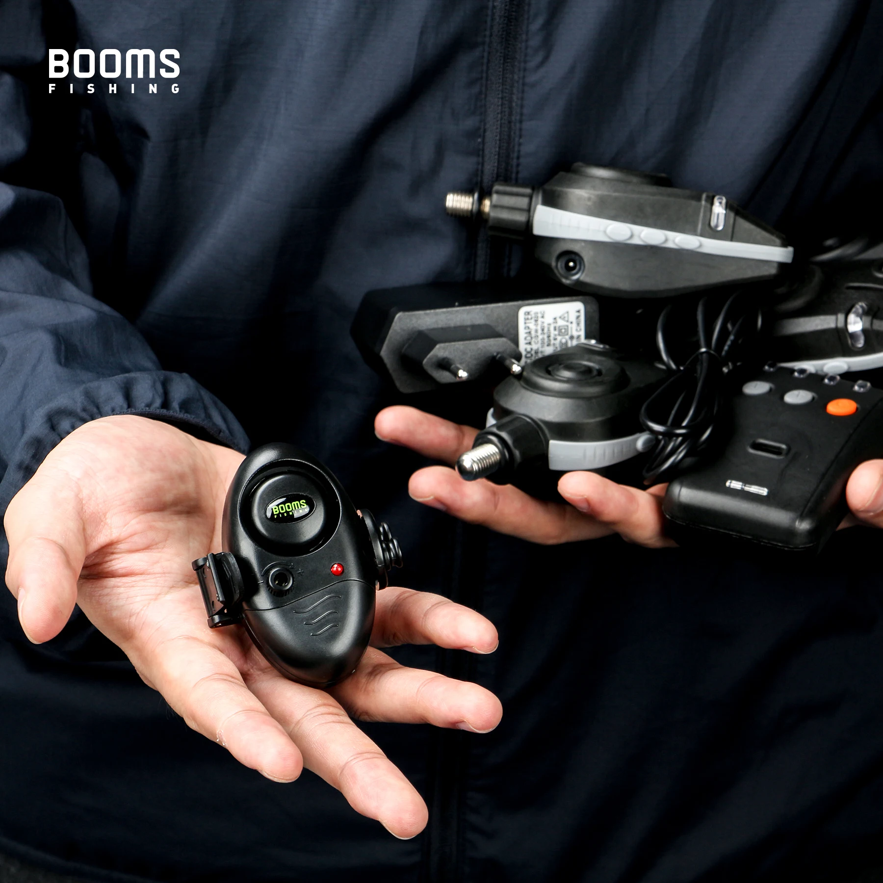 Booms Fishing E02 Bite Alarm 4 sets Fishing Signalizator Carp Fish Indicator with LED / Sounds Battery Include fishing bite alarm