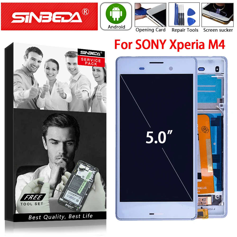 ЖК дисплей с рамкой для Sony Xperia M4 Aqua сенсорный экран 5 0 дюйма дигитайзером E2303 E2306