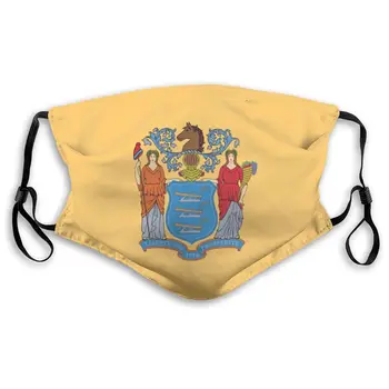 

New Jersey Flag Masks With filter Washable & Reusable Anti Dust Breathable Mask With Adjustable Ear Loops for Men & Women