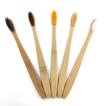 

Bamboo Toothbrush Eco friendly Medium Bristles Biodegradable Plastic-Free Oral Care Adults Toothbrush Bamboo Handle Brush