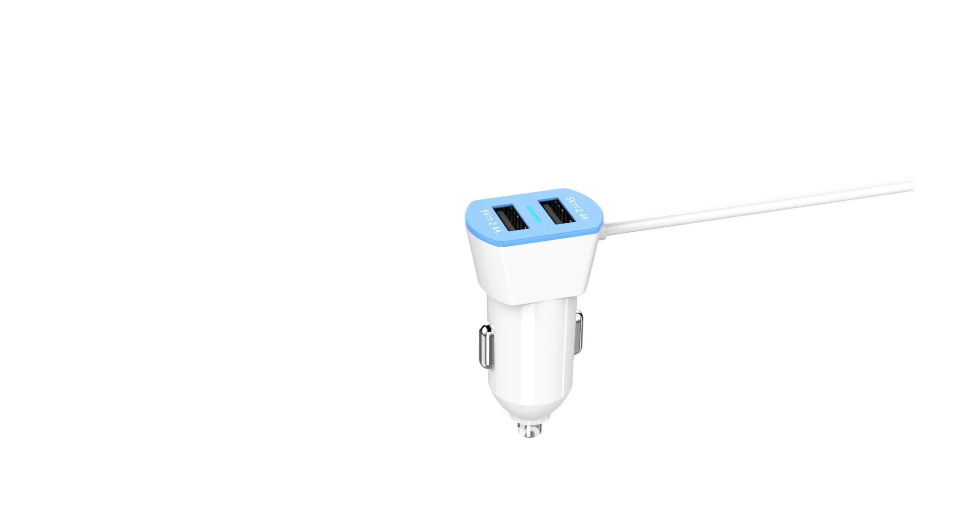 Автомобильное зарядное устройство с двумя портами USB, с полосковый Волновод с двойным соединением 2.4A зарядная ножка 4.8A зарядник телефона для автомобиля, автомобильная Быстрая зарядка