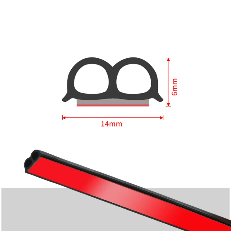 2 метра клейкая Автомобильная уплотнительная полоса авто дверь окно багажник уплотнение Пылезащитная звукоизоляция EPDM резиновые полосы Стайлинг - Цвет: B