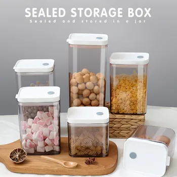 

Plastic Sealed Cans Kitchen Storage Box Transparent Food Canister Keep Fresh Clear Storage Box Container Organizer Case May 5th