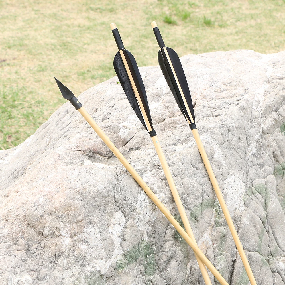 Деревянные охотничьи стрелы 31 дюйм натуральные индейки перья Longbows для мишени с 150