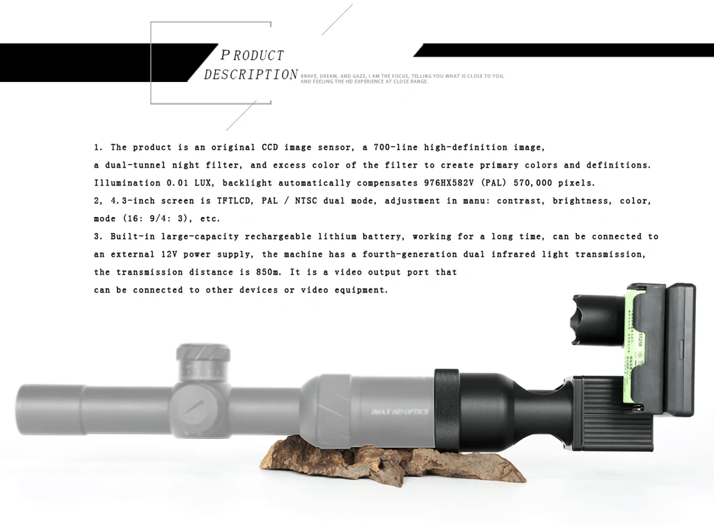 850nm High definition infrared night-vision system thermal imager digital screen hand held night vision riflescope parts