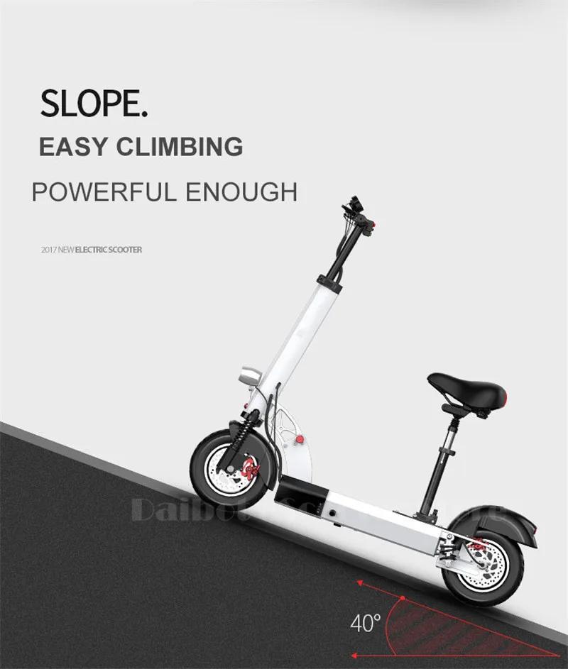 Daibot Folding Electric Bike 48V Two Wheel Electric Scooters 10 inch Motor 500W Portable With Seat Electric Scooters Adults      (27)