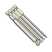 

150mm Magnetic Metric Ball End Hex Key Screwdriver Bits Set 1/4 Inch Hex Shank for S2 Steel Alloy