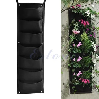 

7-Pocket Indoor Outdoor Wall Balcony Herbs Vertical Garden Hanging Planter Grow Bag