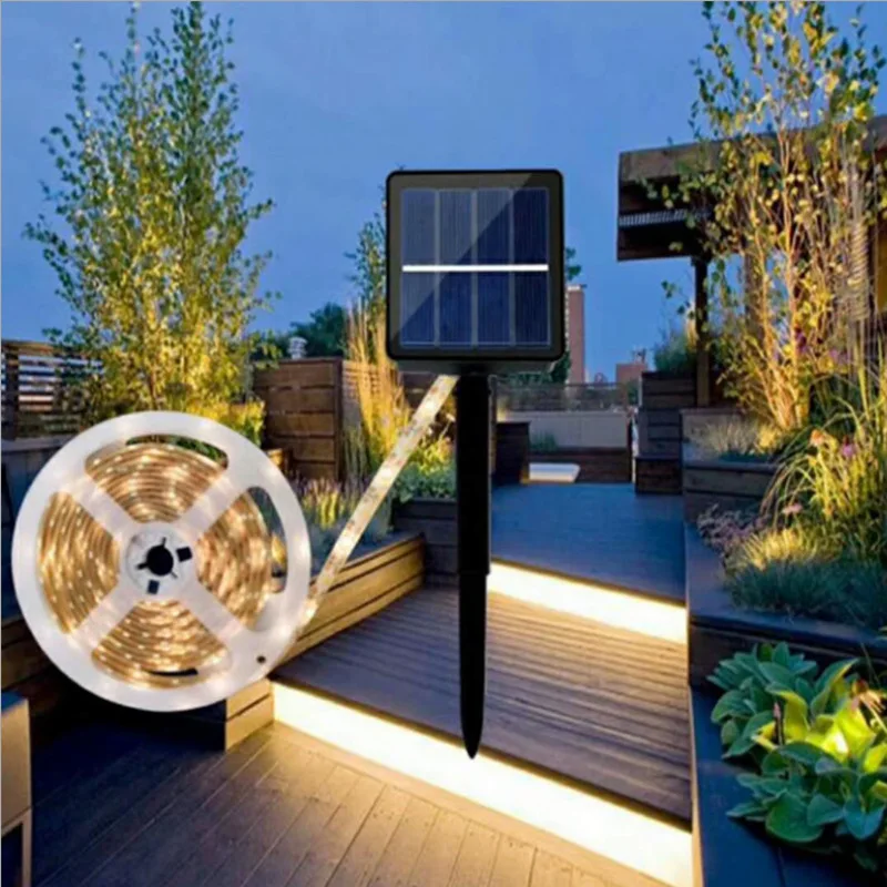 Led solar luz led à prova dwaterproof água led fio de cobre string férias ao ar livre tira conduzida festa de natal decoração de casamento luz tira