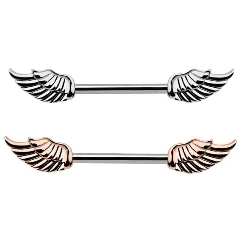 

Zircon Angel Wings Nipple Barbell Piercing Rings Punk Women Body Jewelry Body Piercing Earrings for Women Jewelry Gift