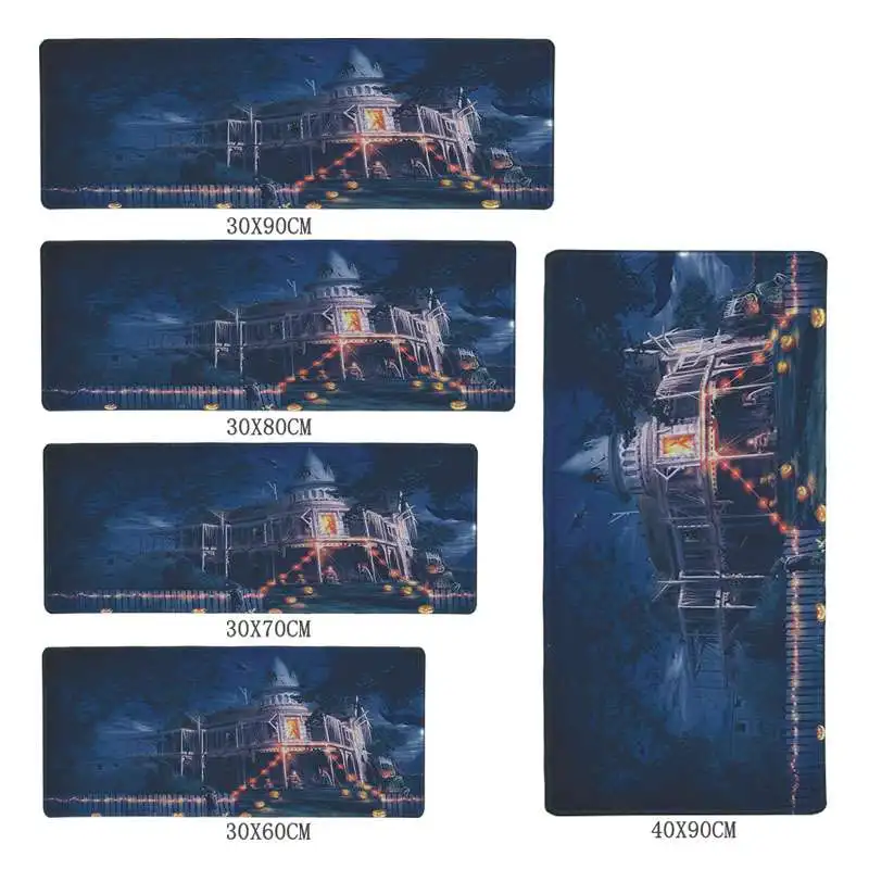 MaiYa Funny Halloween castle Unique Desktop Pad Game Mousepad Size for 300*6000*2mm and 400*900*2mm Game Mousepad