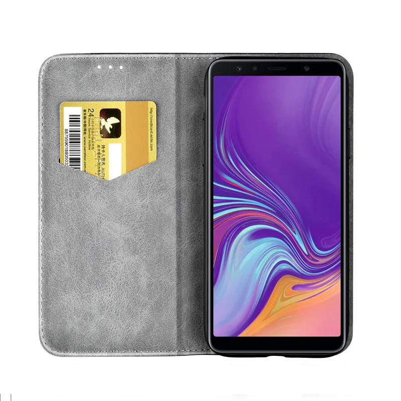 Винтаж кожаный флип-чехол для телефона для samsung Galaxy A7 A6 плюс 7 A8 A750 A70 A50 A40 A30 A20 A10 M30 чехол с отделением для кредитных карт