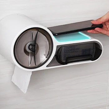 

Bathroom Organizer Shelf Shampoo Soap Roll Paper Wc Waterproof Storage Rack Wall Mounted Household Items Bathroom Accessories