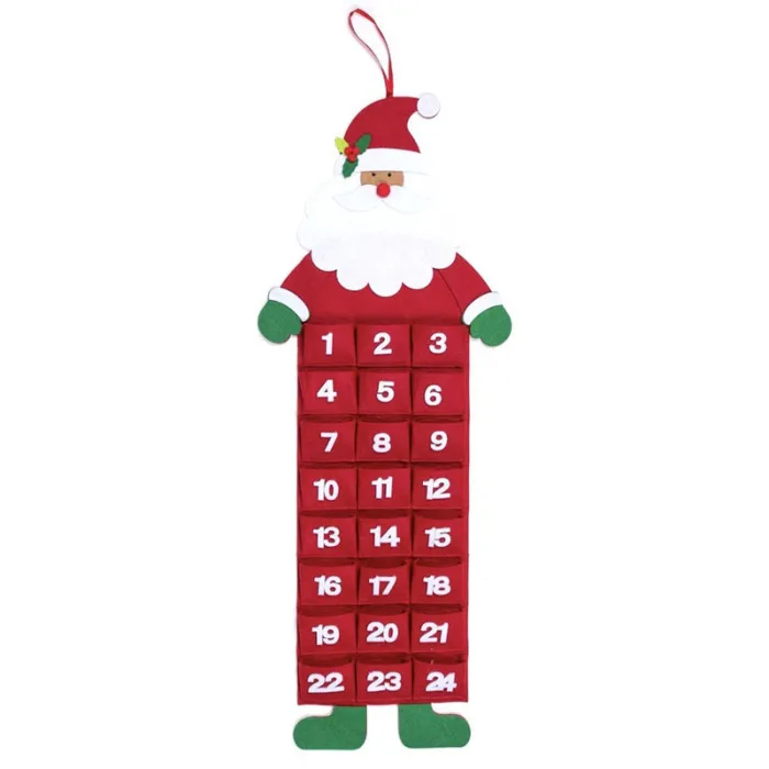 Войлочный Рождественский календарь с карманами Санта/олень/Снеговик домашний Настенный декор AC889