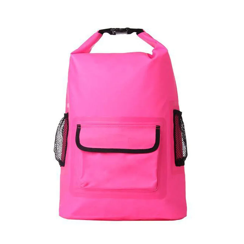 Водонепроницаемая сумка рюкзак ПВХ 20л супер водонепроницаемая сумка сухая сумка для плавания речная Треккинговая Сумка для кемпинга на открытом воздухе - Цвет: Розовый цвет