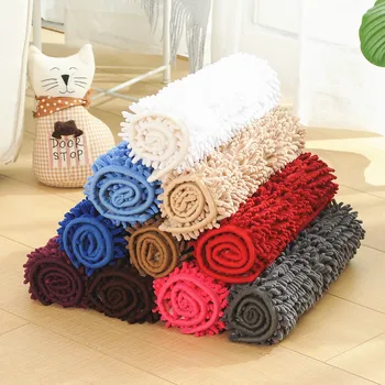 

Chenille Bathroom Carpet Bath Mat Rug 40x60CM Latex Anti-Slip Floor Mat Purple Coffee Grey Plush Toilet Mat Doormat Door Mat