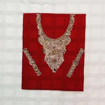 

Red Swiss Polish Lace Fabric Soft Swiss Voile Material Cotton Lace For Garment with Diamond-filled Necklace LC30