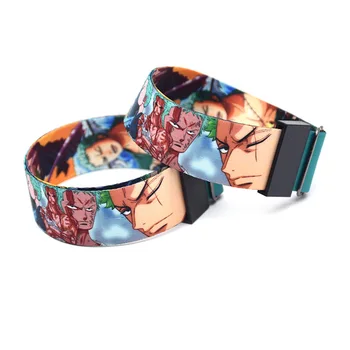 

20pcs/lot ONE PIECE Roronoa Zoro Wristband Adjustable Ribbon Wristbands 3D Cartoon Anime Hand Strap Sport Accessories KB2325