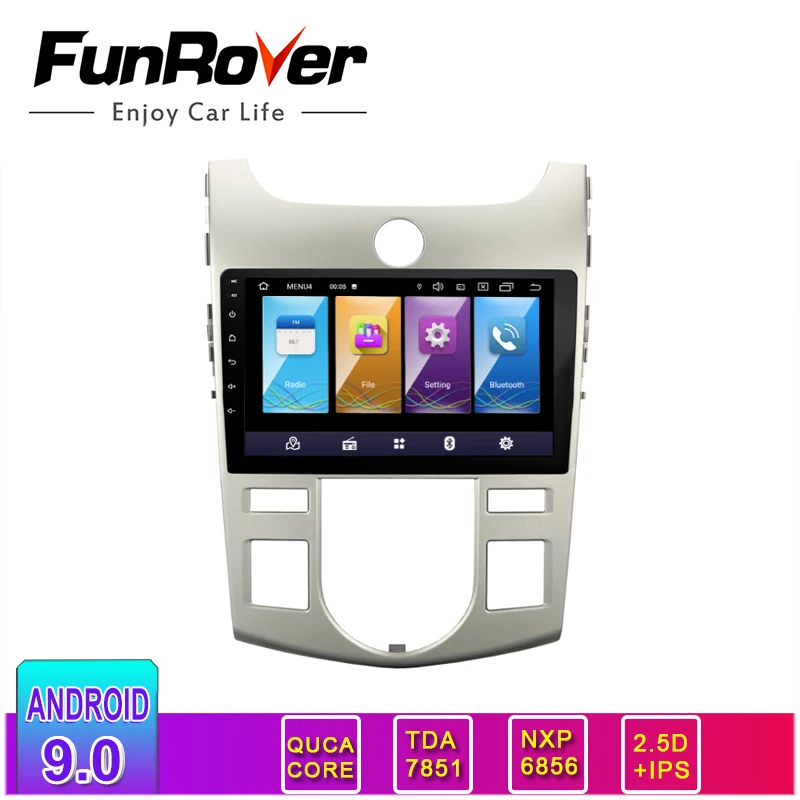Funrover 2.5D + IPS автомобильное радио 2 DIN Android 9 0 автомобильный DVD для Kia Forte Cerato Koup 2008-2012